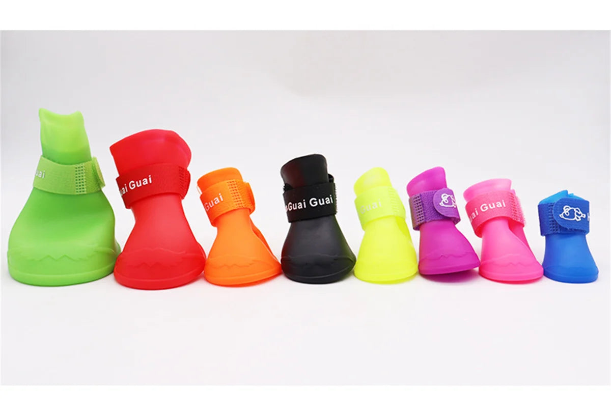 4Pcs Pet Water Proof Rain shoe Anti-slip Rubber Boot For  Dogs Cats Outdoor