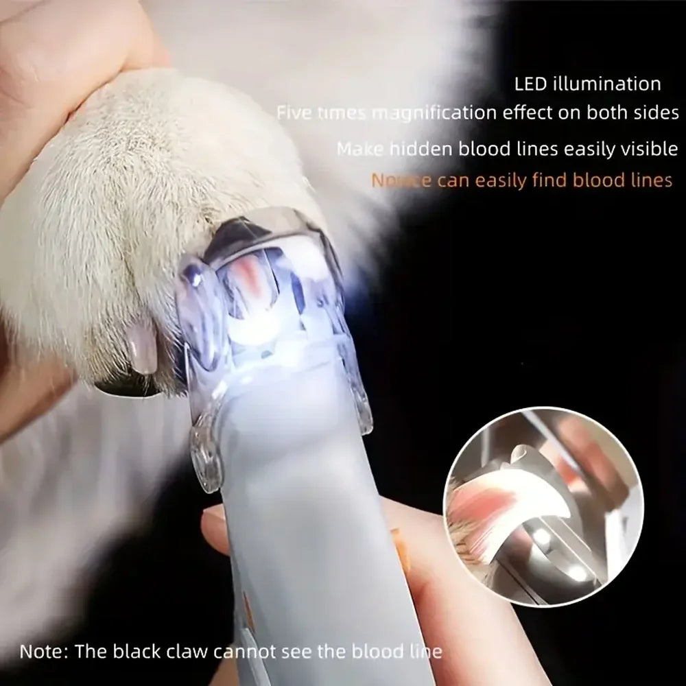 LED Light Dual-Sided Pet Nail Clippers for Cats And Dogs 5x Magnification Easy Nail Trimming Tool for Your Furry Friends