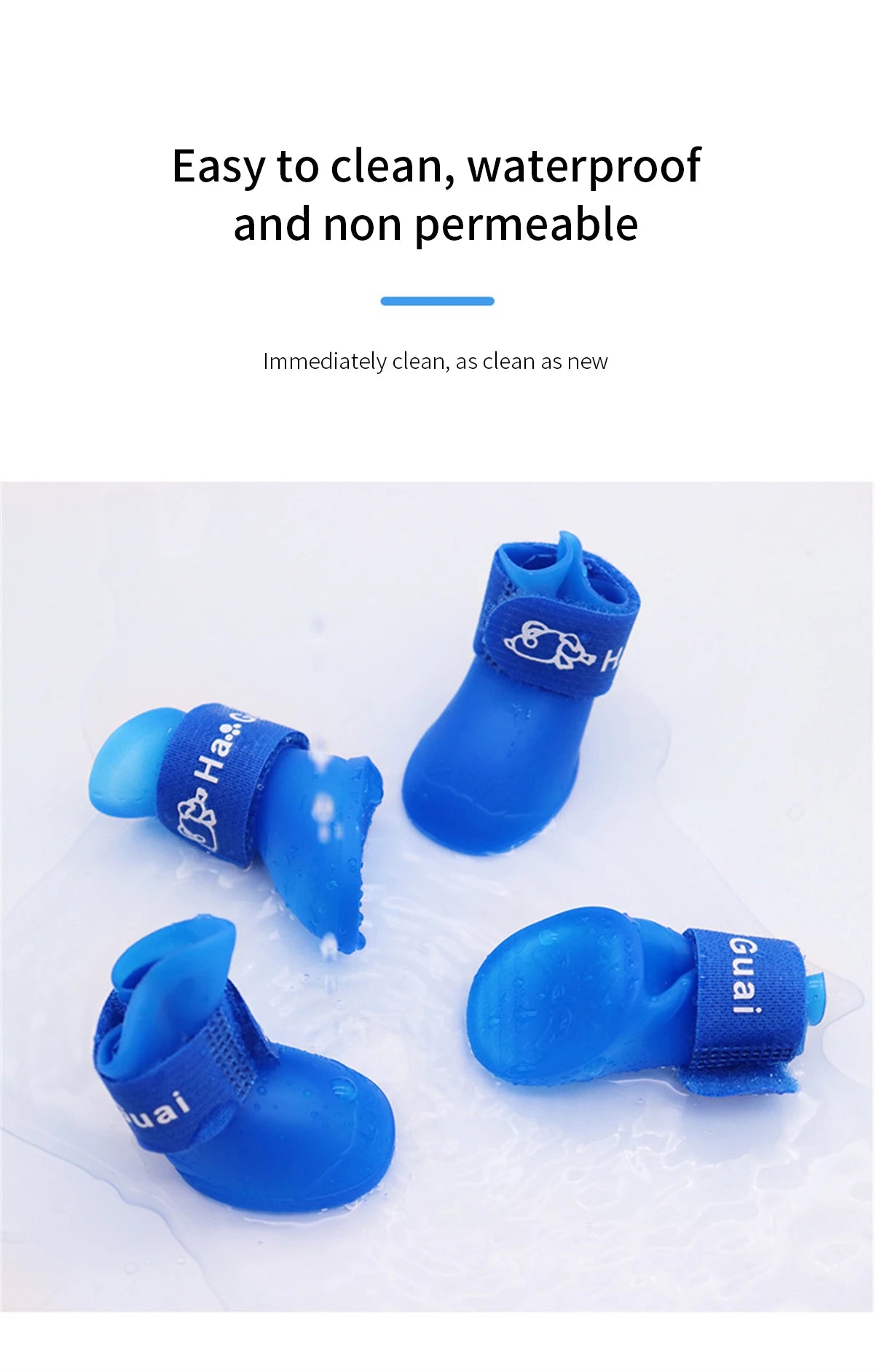 4Pcs Pet Water Proof Rain shoe Anti-slip Rubber Boot For  Dogs Cats Outdoor