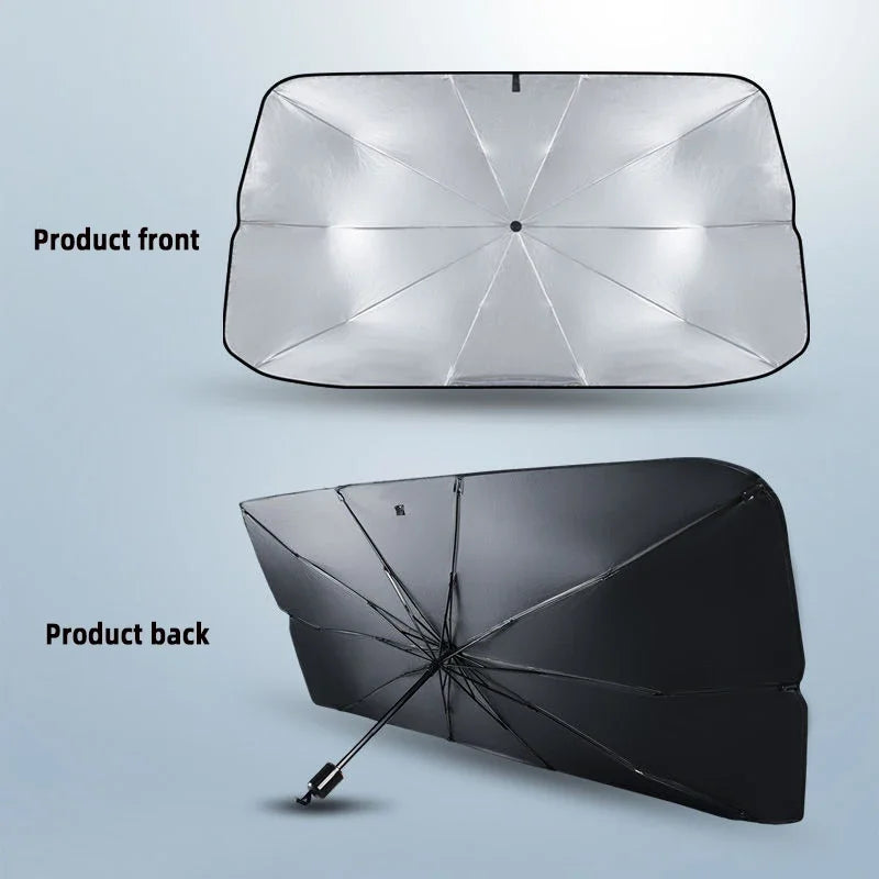 Car Windshield Sun Shade, Foldable Umbrella Sunshade/Cover for Most Cars Reflective Sunshade for Car Front Windshield