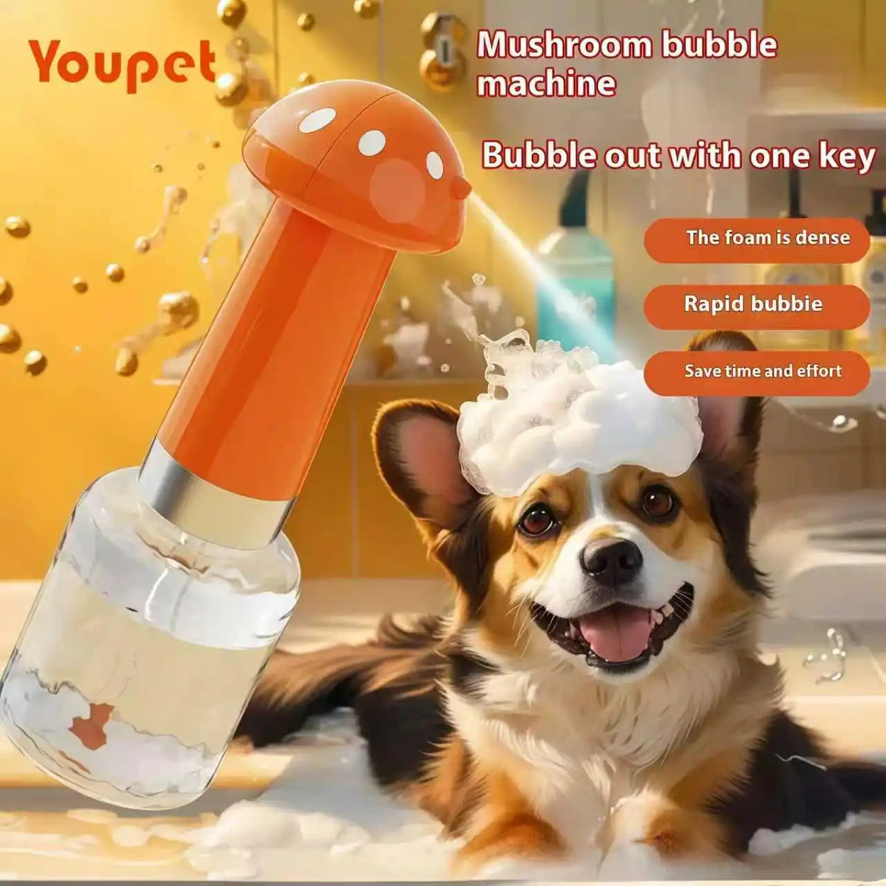 Pet Bubbler Usb Charging Pet Shower Foaming Machine  Automatic Soap Dispenser automatic Pet Washing