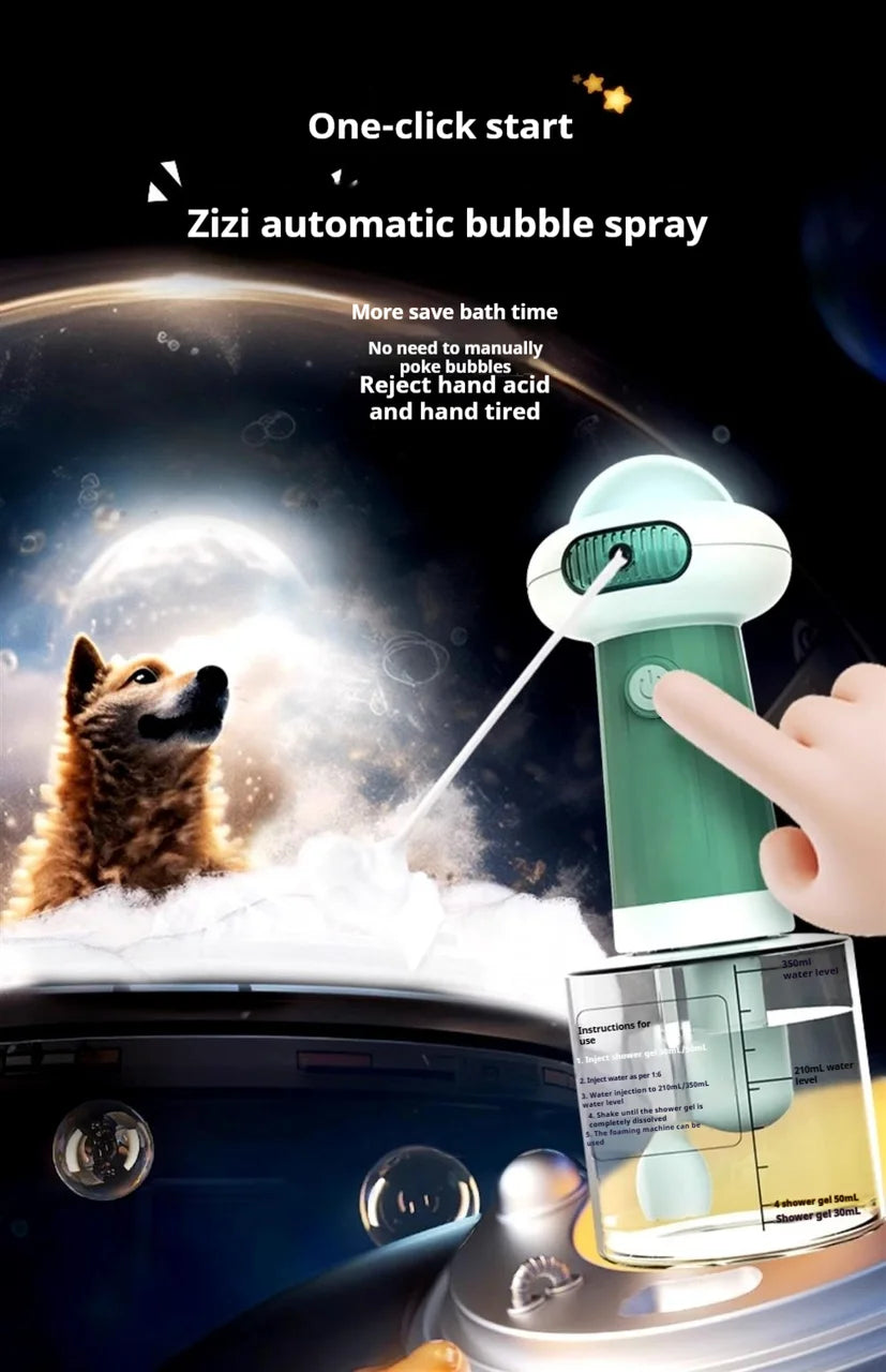Automatic Dog Soap Dispenser Wireless USB Mute Dog Grooming /Cat Deeper Cleaning Bath Shampoo Foam Sprayer Pet Supplies