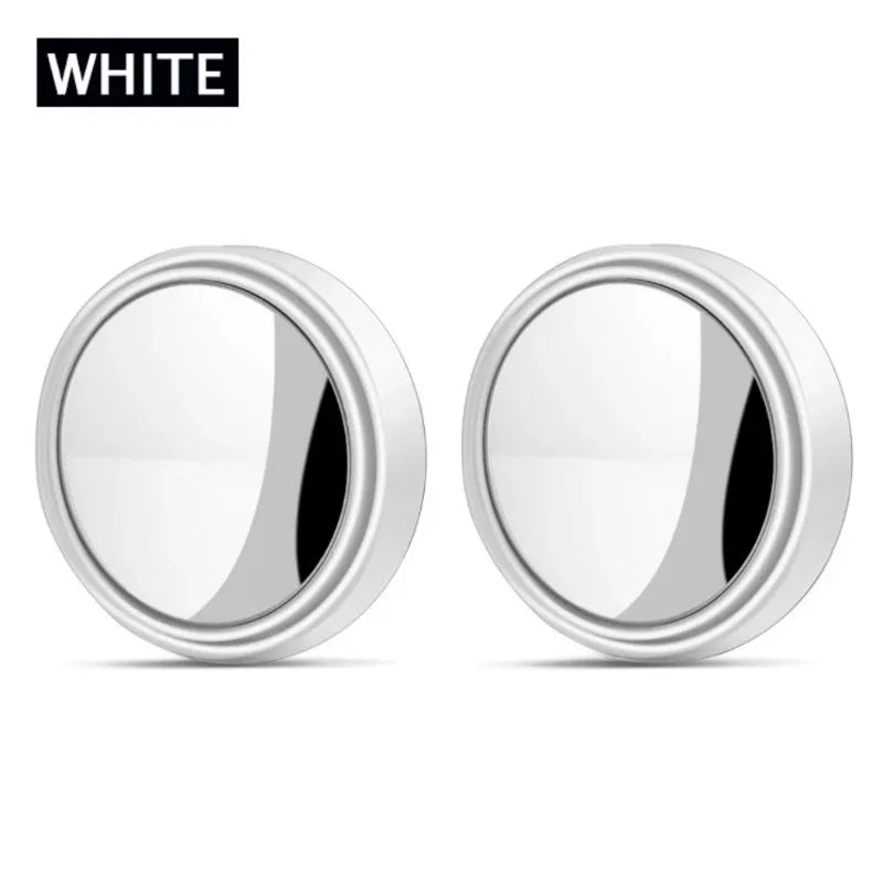 2Pcs Round Frame Convex Blind Spot Mirror Safety Driving Wide-angle 360 Degree Adjustable Clear Rearview Mirror Car Accessories