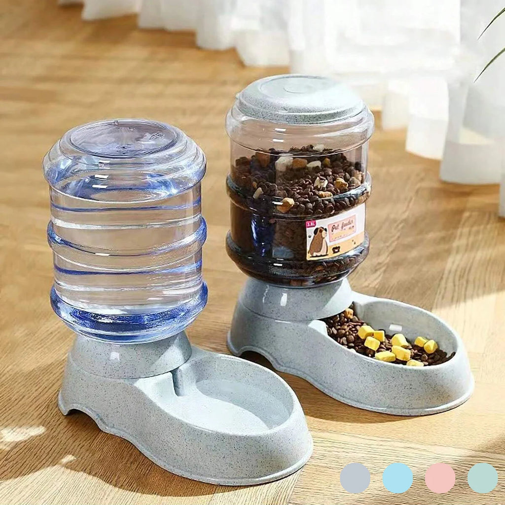 3.8L Large Capacity Automatic Pet Feeder & Water Dispenser, Gravity Pet Feeding Station, For Small & Medium Pets