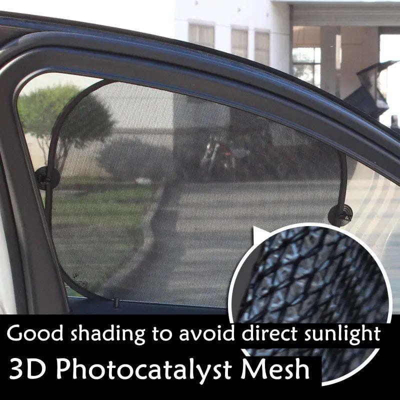 2pcs Universal Car Window Screen Door Covers Side Window UV Sunshine Plate Shade Mesh Mosquito Net Protection Film Accessories