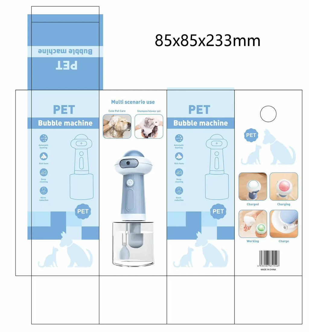 Automatic Dog Soap Dispenser Wireless USB Mute Dog Grooming /Cat Deeper Cleaning Bath Shampoo Foam Sprayer Pet Supplies