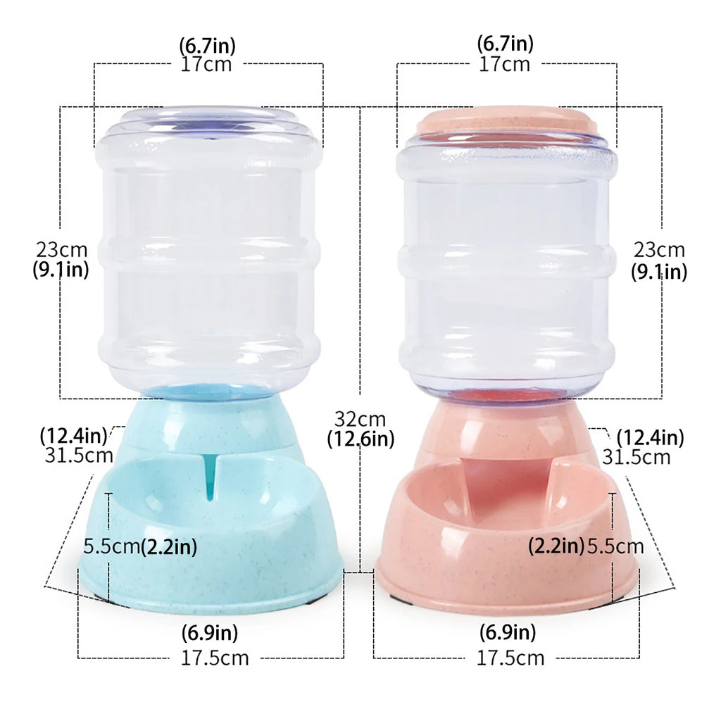 3.8L Large Capacity Automatic Pet Feeder & Water Dispenser, Gravity Pet Feeding Station, For Small & Medium Pets