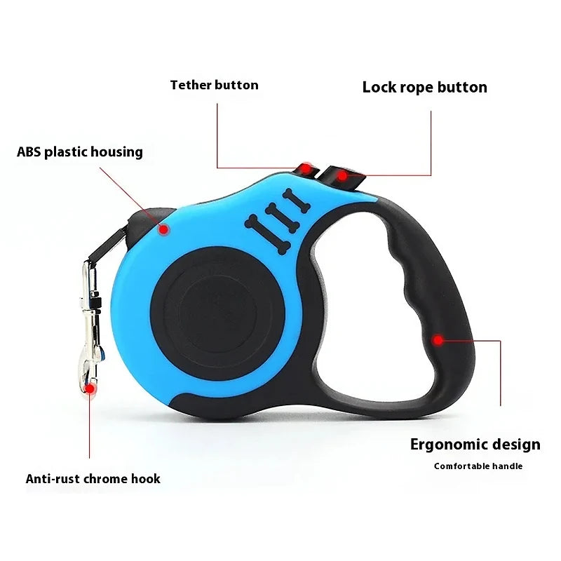 3 Meters 5 Meters Retractable Dog Leash Pet Leash Traction Rope Belt Automatic Flexible Leash