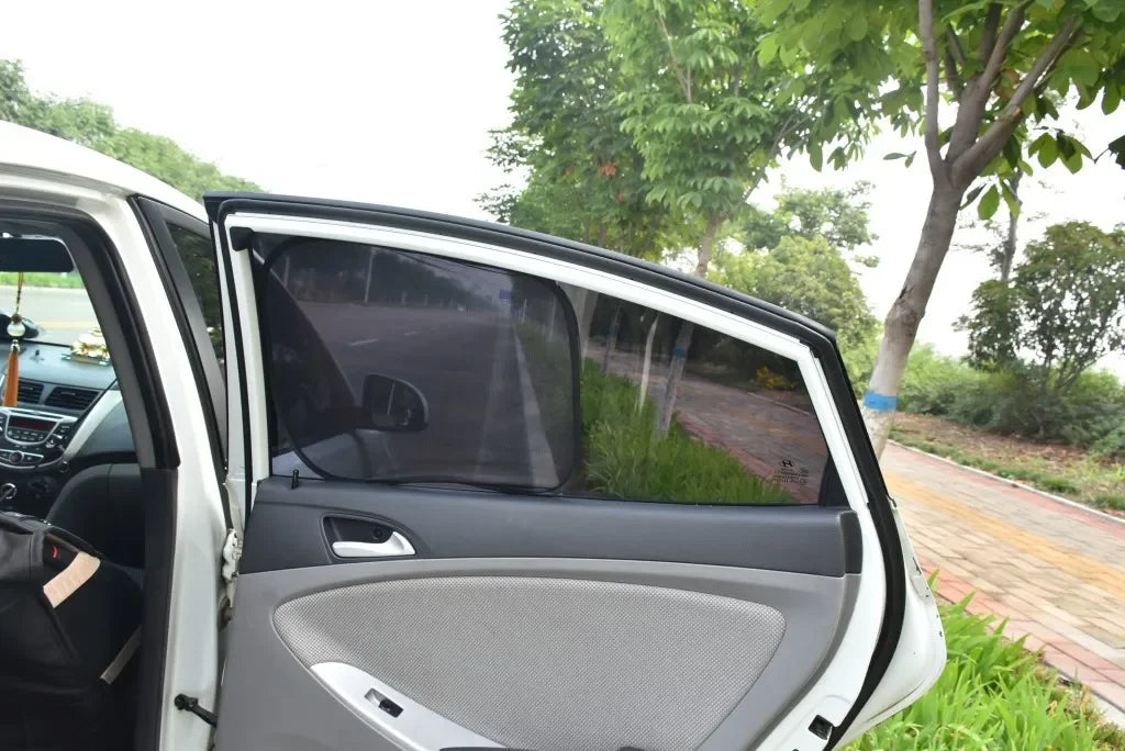 2pcs Universal Car Window Screen Door Covers Side Window UV Sunshine Plate Shade Mesh Mosquito Net Protection Film Accessories