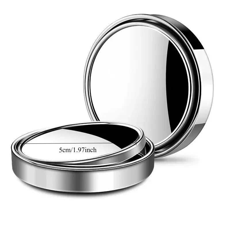 2Pcs Round Frame Convex Blind Spot Mirror Safety Driving Wide-angle 360 Degree Adjustable Clear Rearview Mirror Car Accessories