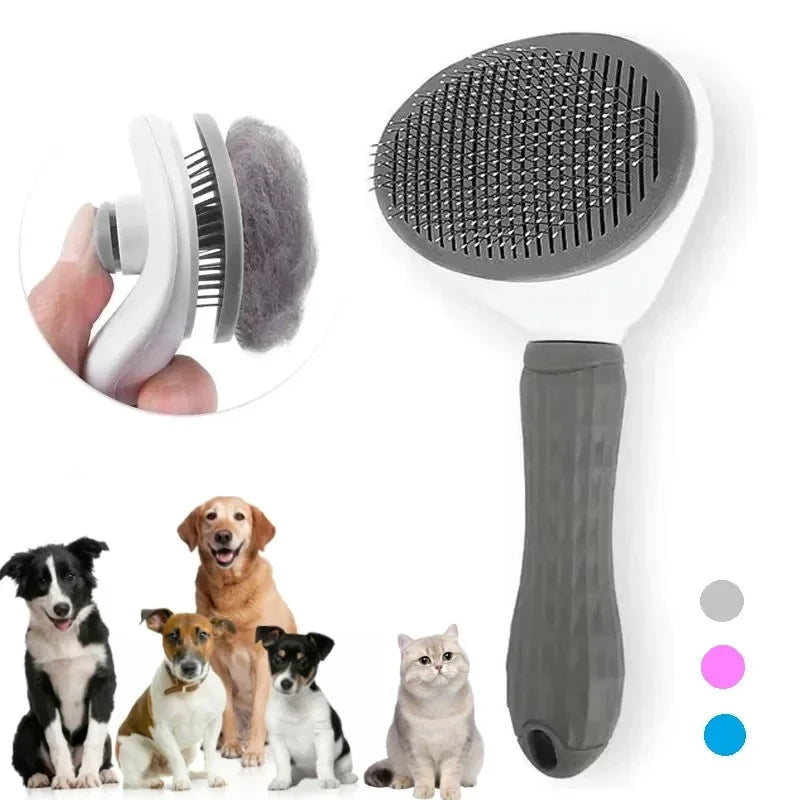 Pet Dog Brush Cat Comb Self Cleaning Pet Hair Remover Brush For Dogs Cats Grooming