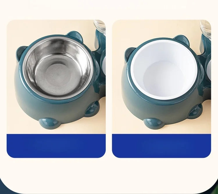 Cat Bowl 2-in-1 Drinking Water Dog Food Pot Water Bowl Rice Pot Pet Supplies