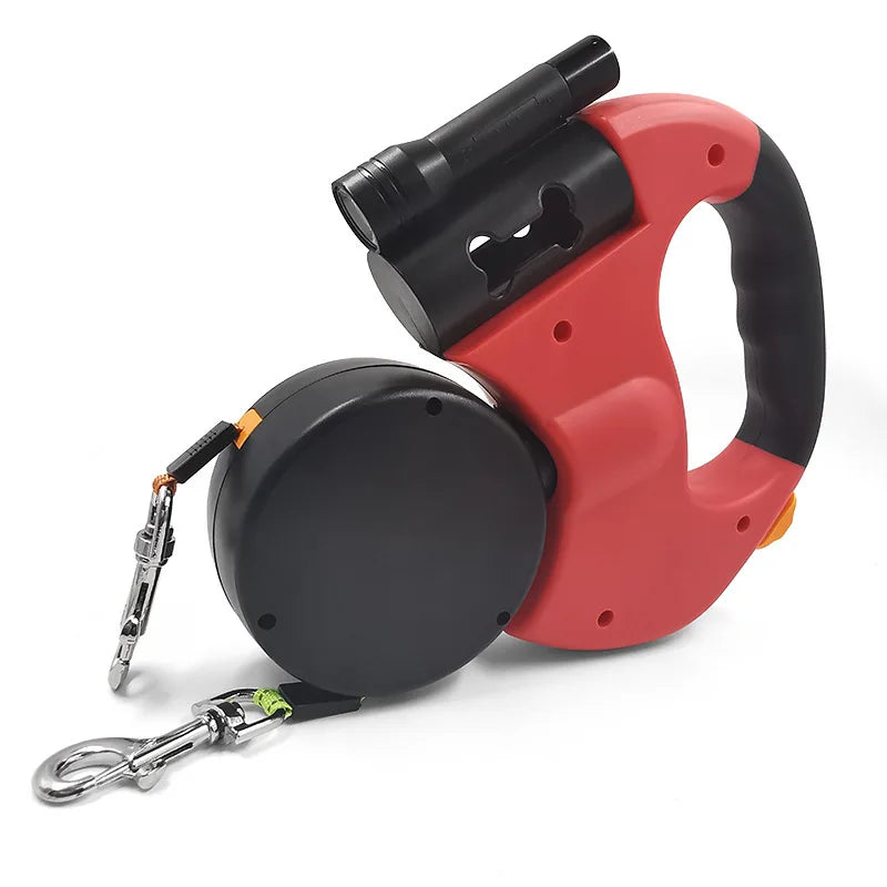 Double dog Leash Light retractable roulette double end leash Portable rotating pet leash for 2 dogs walking pet supplies