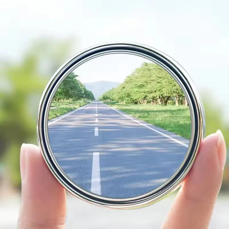2Pcs Round Frame Convex Blind Spot Mirror Safety Driving Wide-angle 360 Degree Adjustable Clear Rearview Mirror Car Accessories