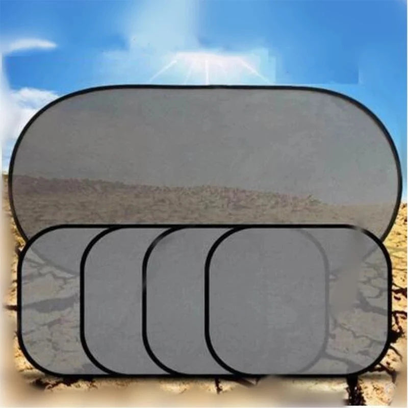 5PCS Car Window Sunshade Cover Sun UV Protection Auto Front Rear Black Window Curtain Side Glass Mesh Sunshades Accessories