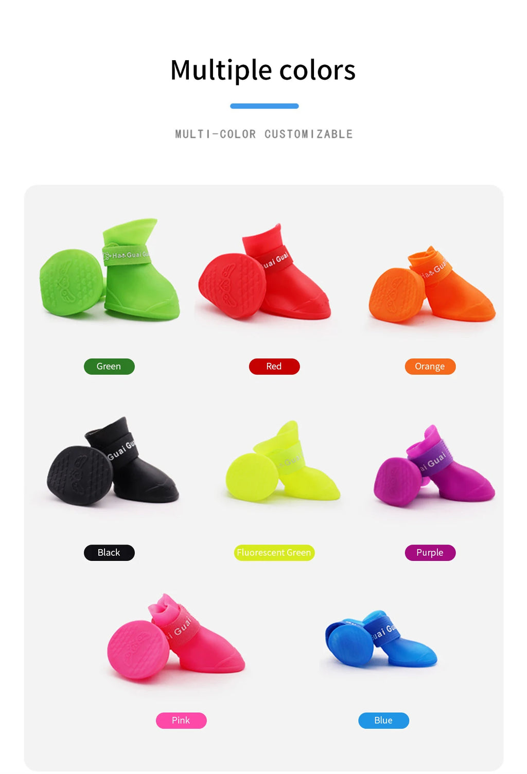 4Pcs Pet Water Proof Rain shoe Anti-slip Rubber Boot For  Dogs Cats Outdoor