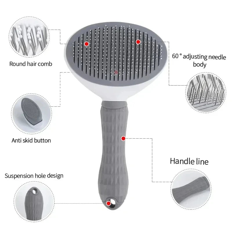 Pet Dog Brush Cat Comb Self Cleaning Pet Hair Remover Brush For Dogs Cats Grooming