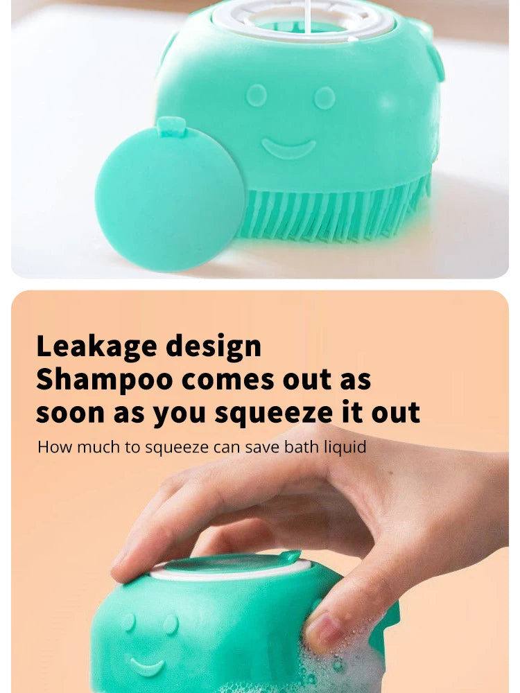Pet Bathing Brush Soft Silicone Massager Shower - Dog Cat Cleaning