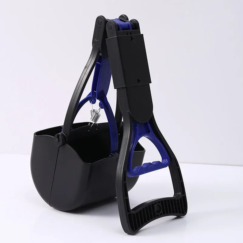 45CM Foldable Long Handle Dog Pooper Scooper, Sanitary Pet Waste Picker for Outdoor Clean Up
