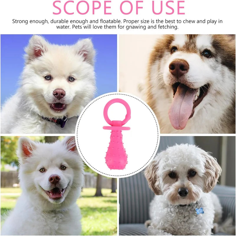 Pet Rubber Pacifier Dog Toy Interactive Rubber Soother Pet Dog Cat Puppy Elasticity Teeth Dog Chew Toys Tooth Cleaning Toy