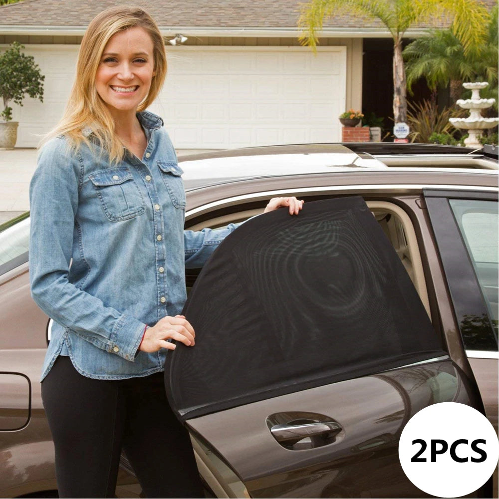 Car Sunshade Curtains Universal Side Window Shades SUV Curtains Protection Repellent Mosquito Mesh Net Sunshade Auto Accessories