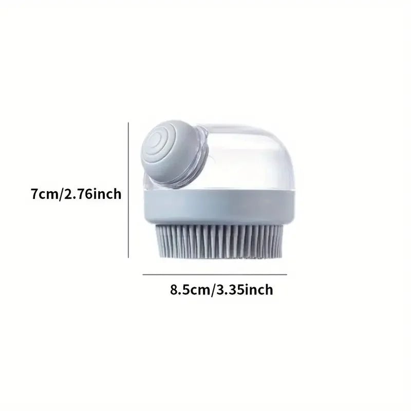 Dog Bath Brush with Soap Dispenser Silicone Bristle Pet Grooming Massage Shampoo Dog Brush