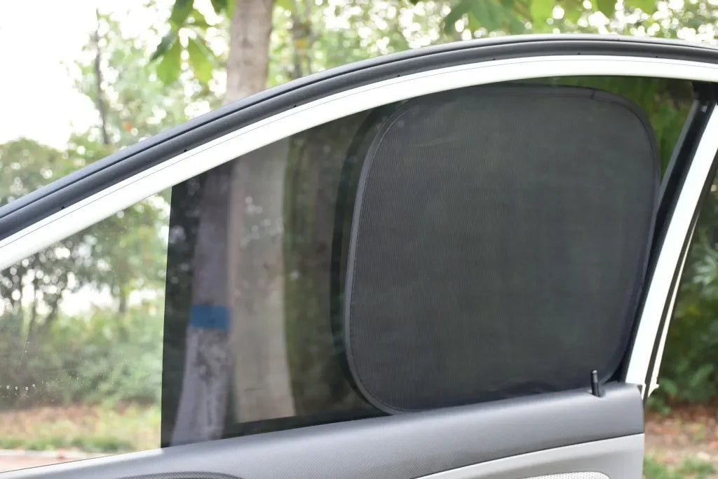 2pcs Universal Car Window Screen Door Covers Side Window UV Sunshine Plate Shade Mesh Mosquito Net Protection Film Accessories