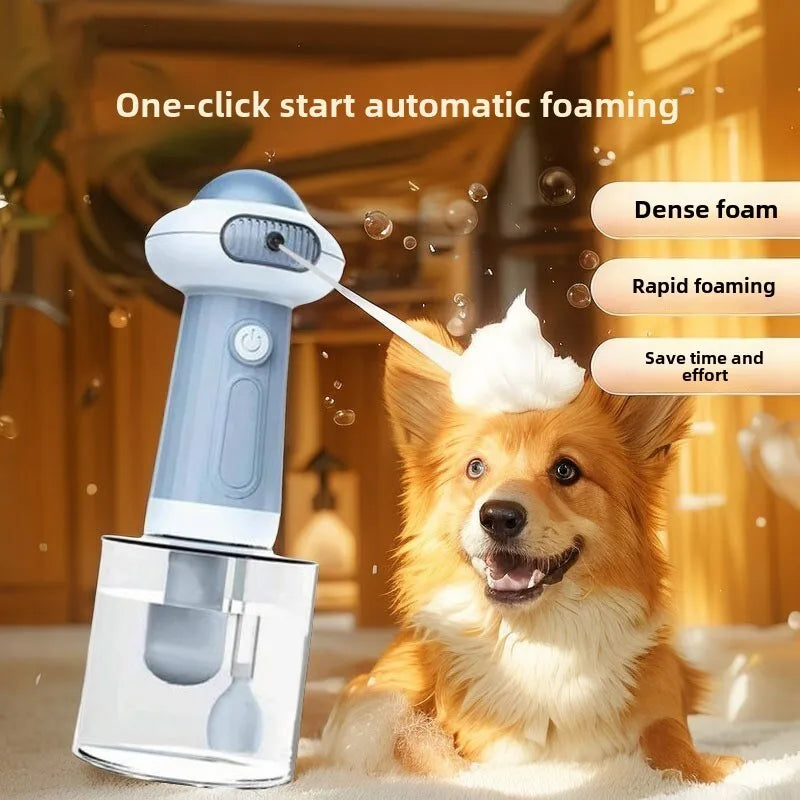 Automatic Dog Soap Dispenser Wireless USB Mute Dog Grooming /Cat Deeper Cleaning Bath Shampoo Foam Sprayer Pet Supplies