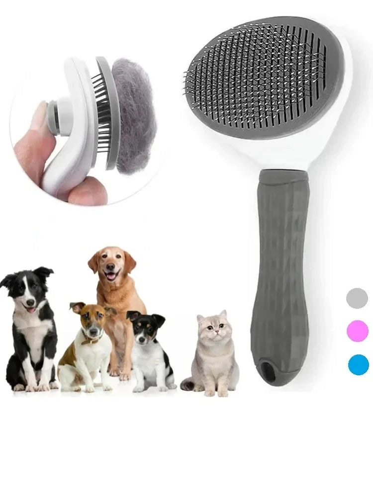 Pet Dog Brush Cat Comb Self Cleaning Pet Hair Remover Brush For Dogs Cats Grooming