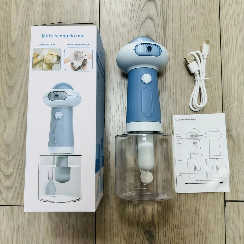 Automatic Dog Soap Dispenser Wireless USB Mute Dog Grooming /Cat Deeper Cleaning Bath Shampoo Foam Sprayer Pet Supplies