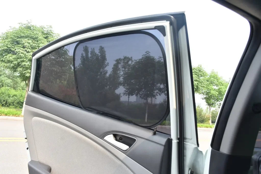 2pcs Universal Car Window Screen Door Covers Side Window UV Sunshine Plate Shade Mesh Mosquito Net Protection Film Accessories
