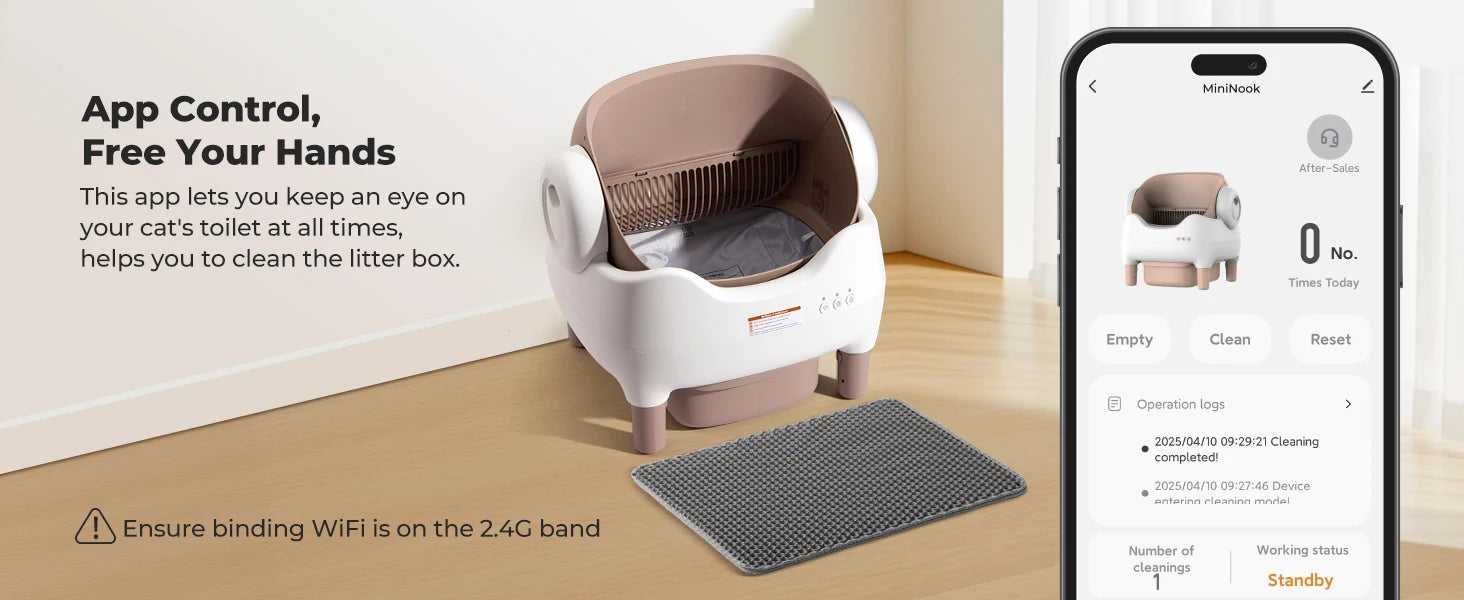 Self Cleaning Litter Box, Automatic Cat Litter Box with APP Control, Odor-Free  Large Waste Bin, Open-Top for Multi Cats