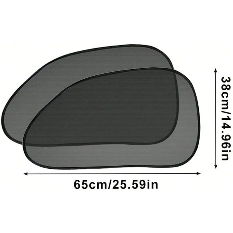 2pcs Universal Car Window Screen Door Covers Side Window UV Sunshine Plate Shade Mesh Mosquito Net Protection Film Accessories