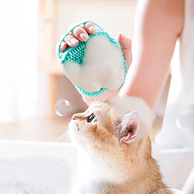 Pet Bathing Brush Soft Silicone Massager Shower - Dog Cat Cleaning