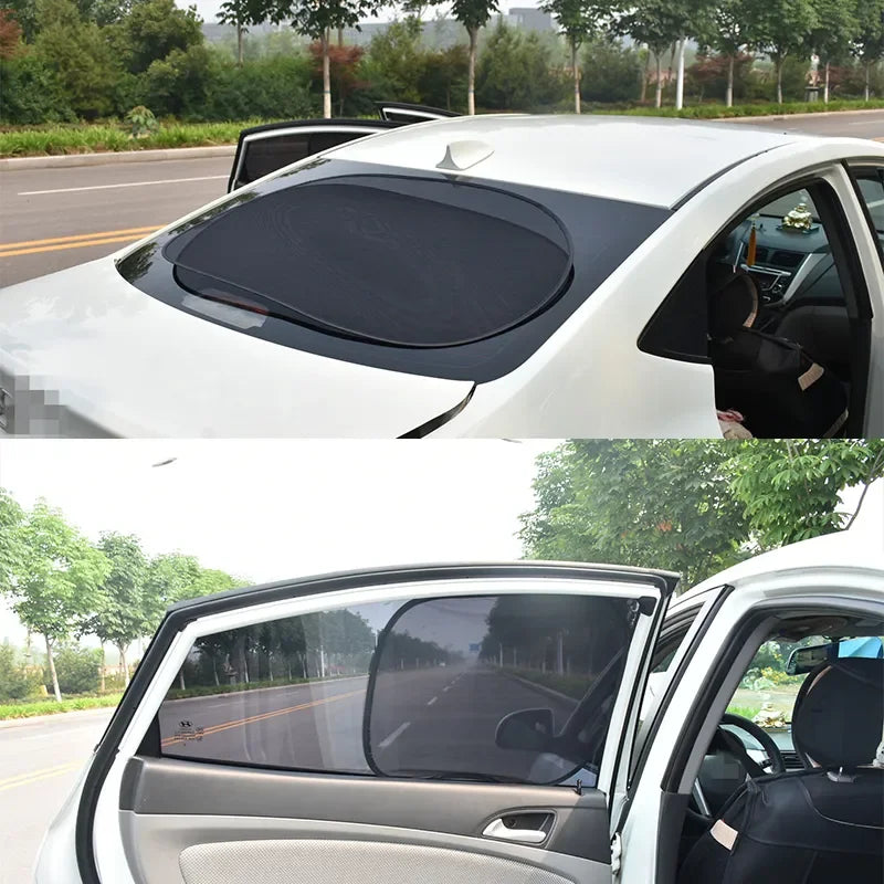 2pcs Universal Car Window Screen Door Covers Side Window UV Sunshine Plate Shade Mesh Mosquito Net Protection Film Accessories