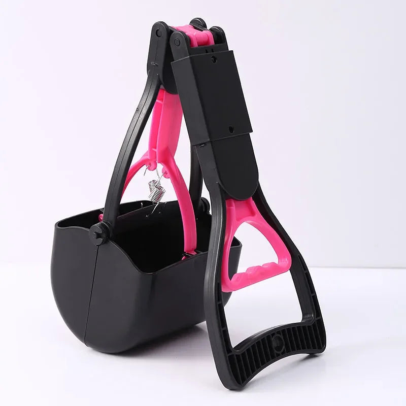 45CM Foldable Long Handle Dog Pooper Scooper, Sanitary Pet Waste Picker for Outdoor Clean Up