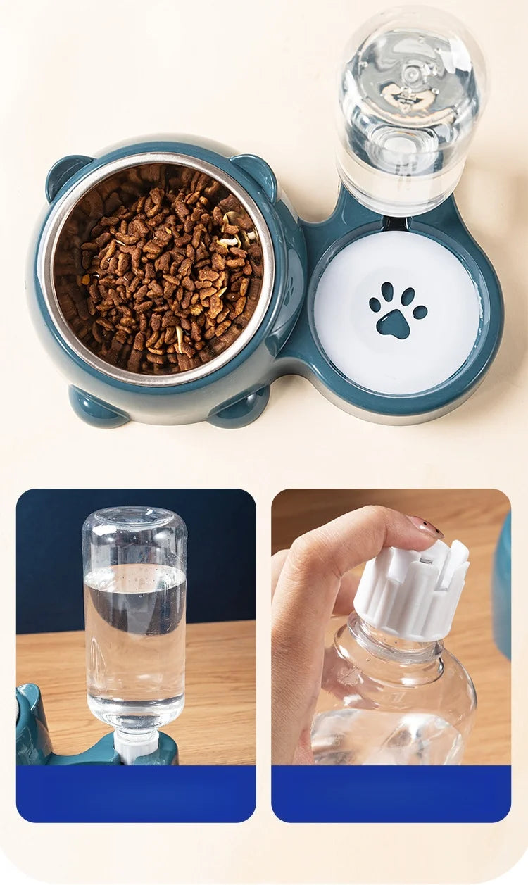 Cat Bowl 2-in-1 Drinking Water Dog Food Pot Water Bowl Rice Pot Pet Supplies