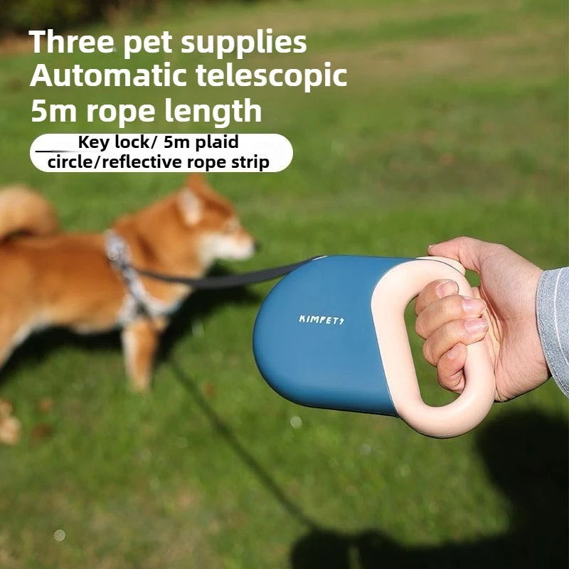 5M Retractable Dog Leash Pet Leashes Traction Rope Reflective Belt Automatic Flexible