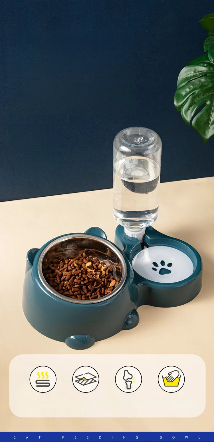 Cat Bowl 2-in-1 Drinking Water Dog Food Pot Water Bowl Rice Pot Pet Supplies