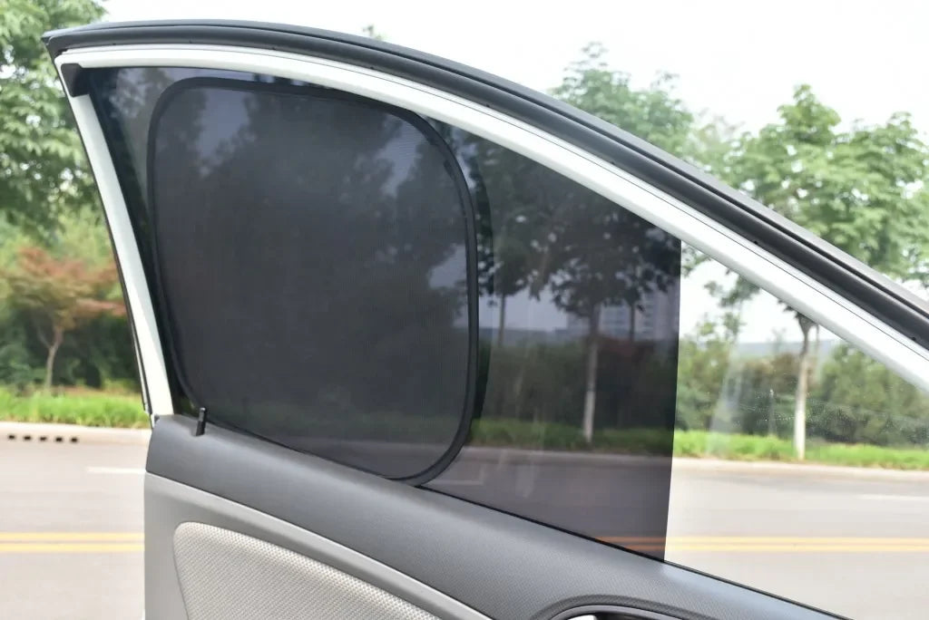 2pcs Universal Car Window Screen Door Covers Side Window UV Sunshine Plate Shade Mesh Mosquito Net Protection Film Accessories