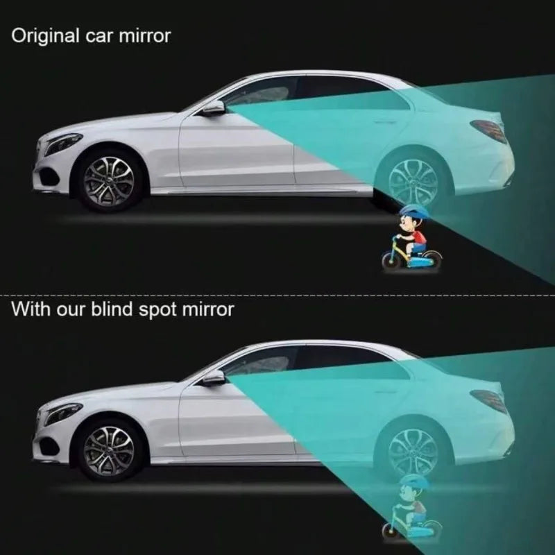 2Pcs Round Frame Convex Blind Spot Mirror Safety Driving Wide-angle 360 Degree Adjustable Clear Rearview Mirror Car Accessories